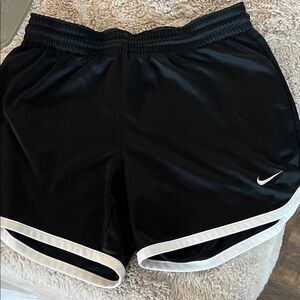 Nike Women's Black and White Athletic Shorts